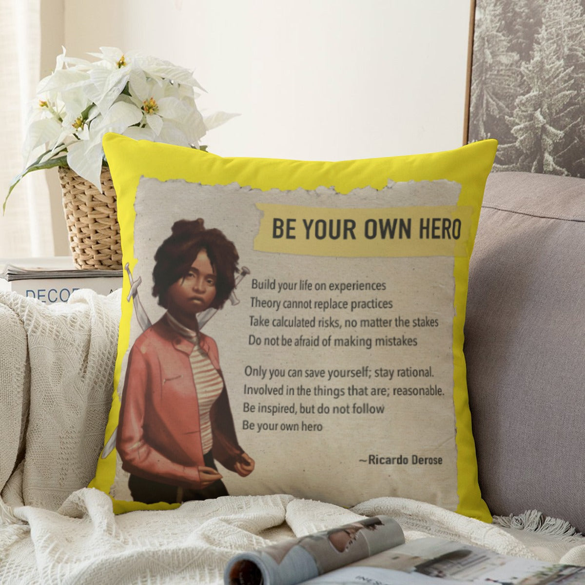 Be Your Own Hero - Couch Pillowcase