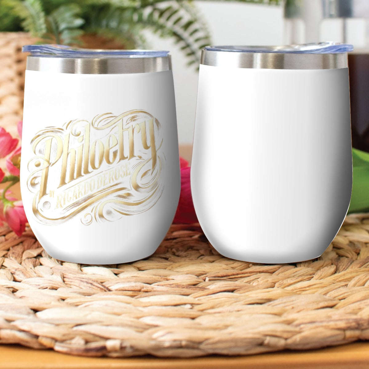 Philoetry - Stainless Steel Cup Wine Tumbler white