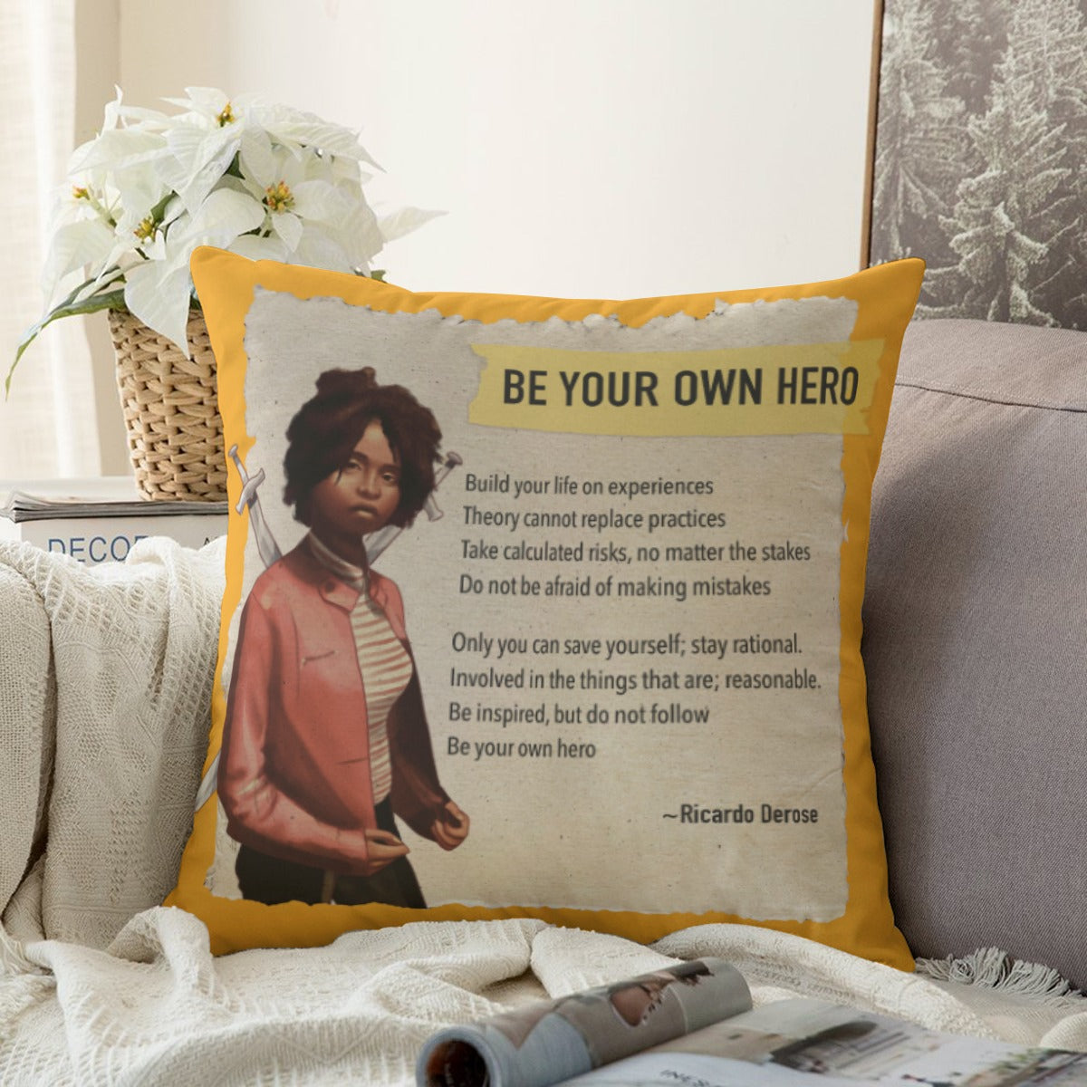 Be Your Own Hero - Couch Pillowcase