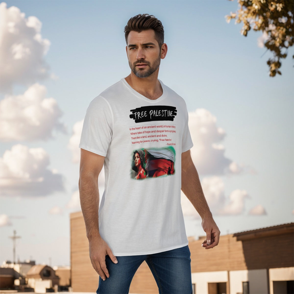 Free Palestine - All-Over Print Men's O-Neck T-Shirt