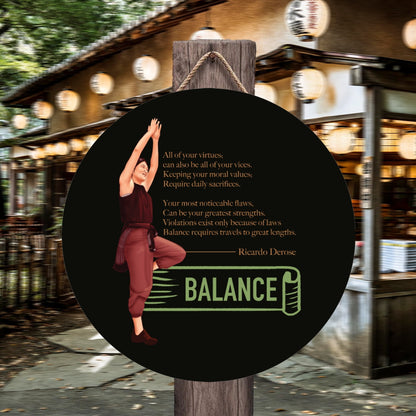 Balance - Round House Number Door Hanger