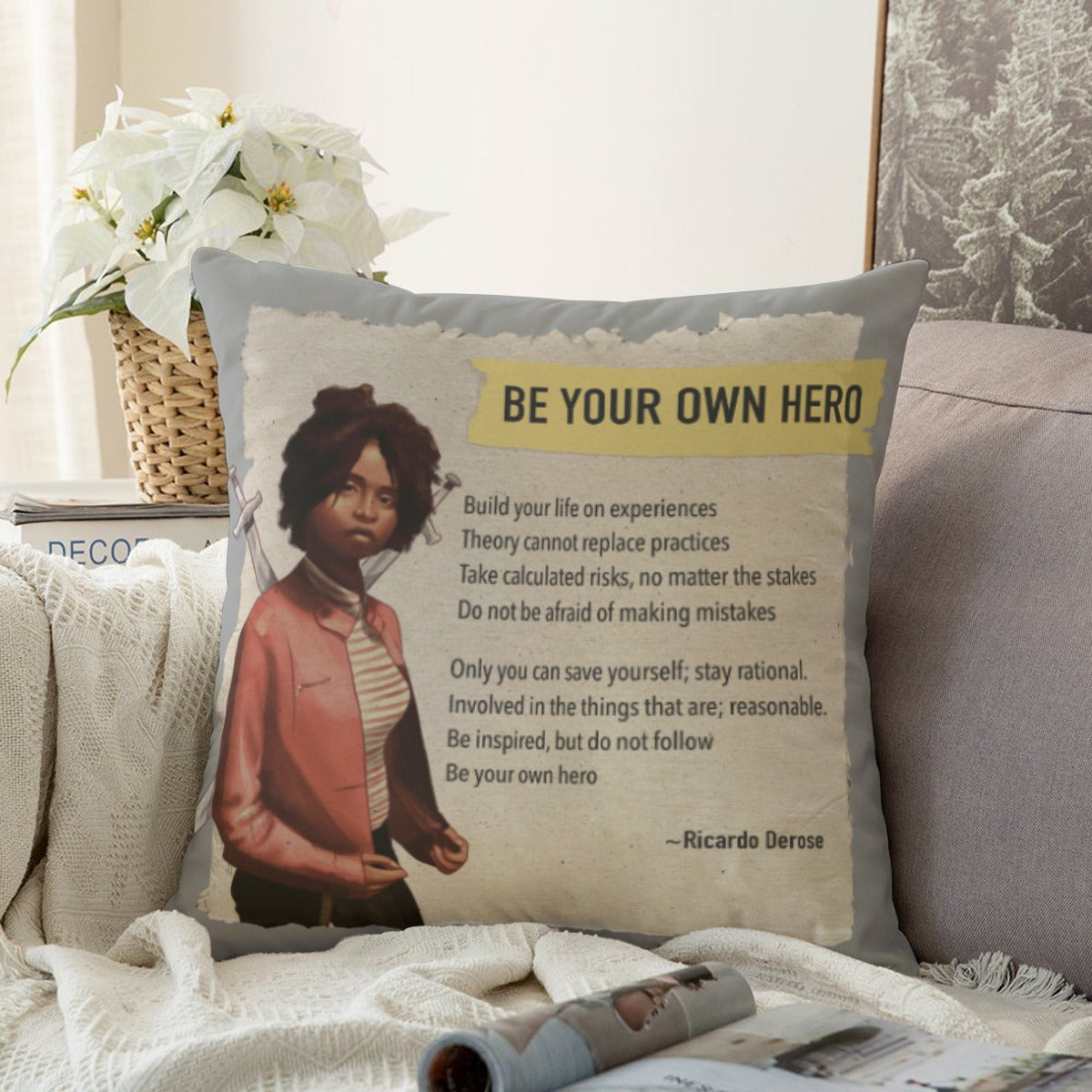 Be Your Own Hero - Couch Pillowcase