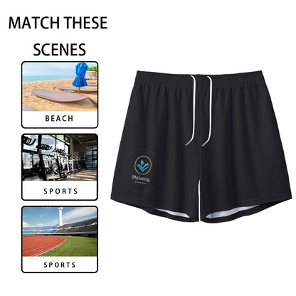 Philoetry - All-Over Print Men's Pocket Customizable Shorts