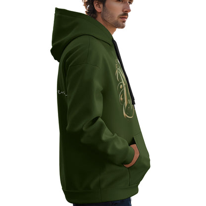 All-Over Print Unisex Plus Fleece Pullover Hoodie Army green
