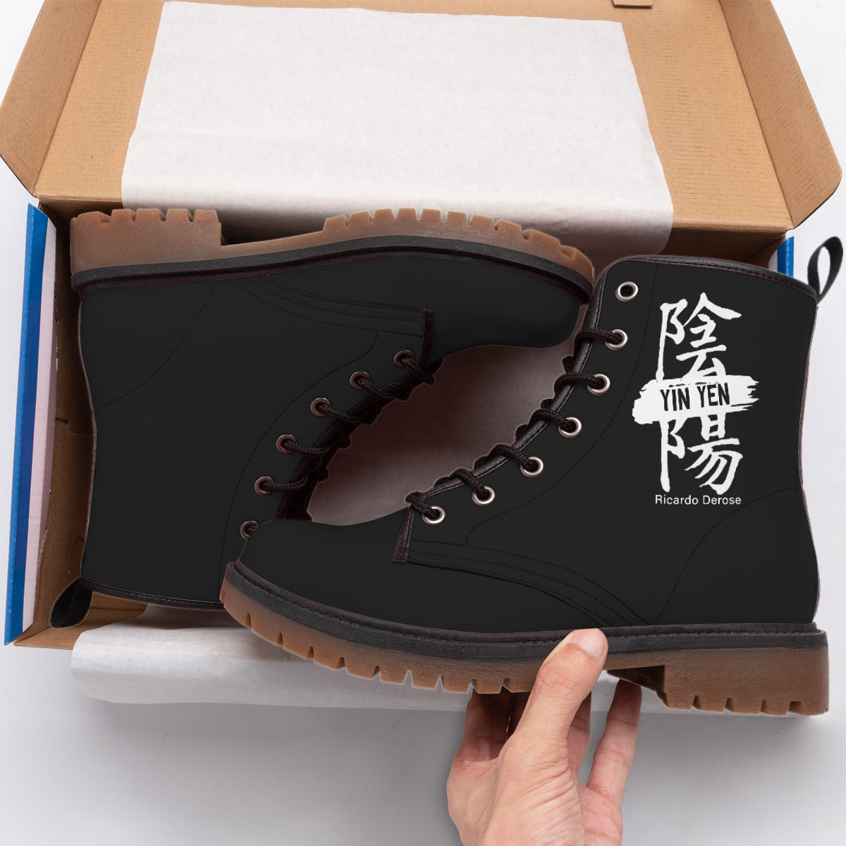 Yin Yen - All-Over Print Men's Martin Short Boots