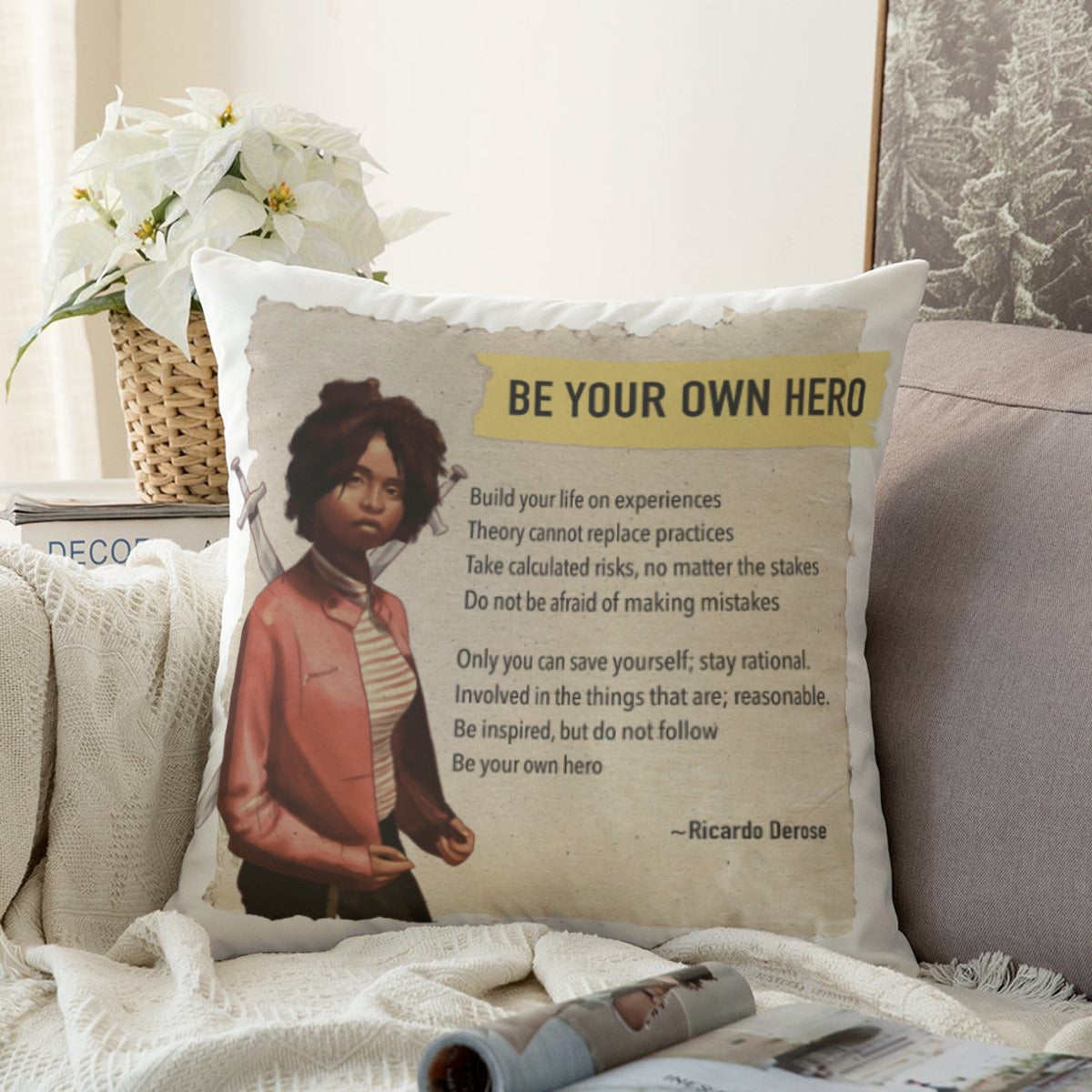 Be Your Own Hero - Couch Pillowcase