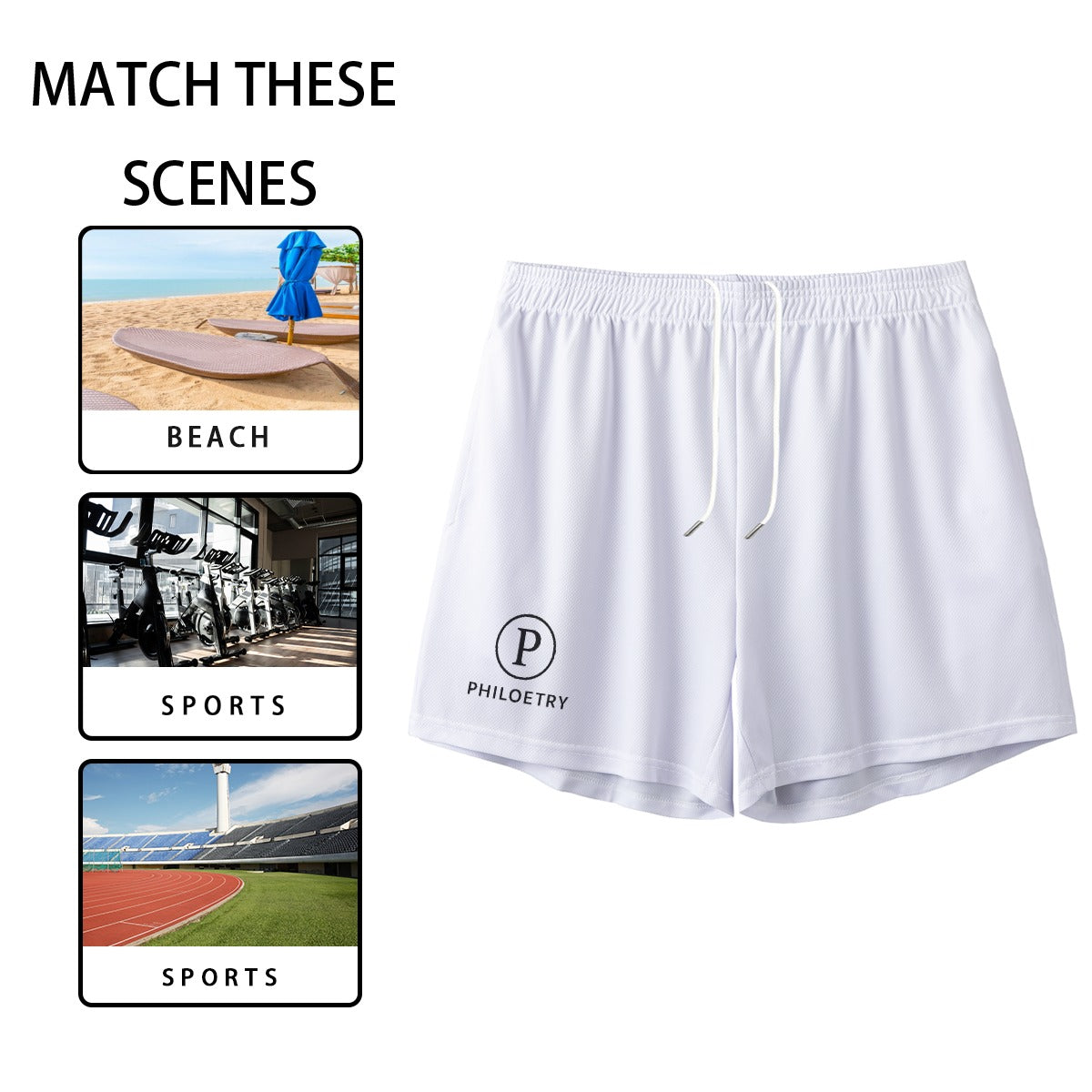 Philoetry - All-Over Print Men's Pocket Customizable Shorts