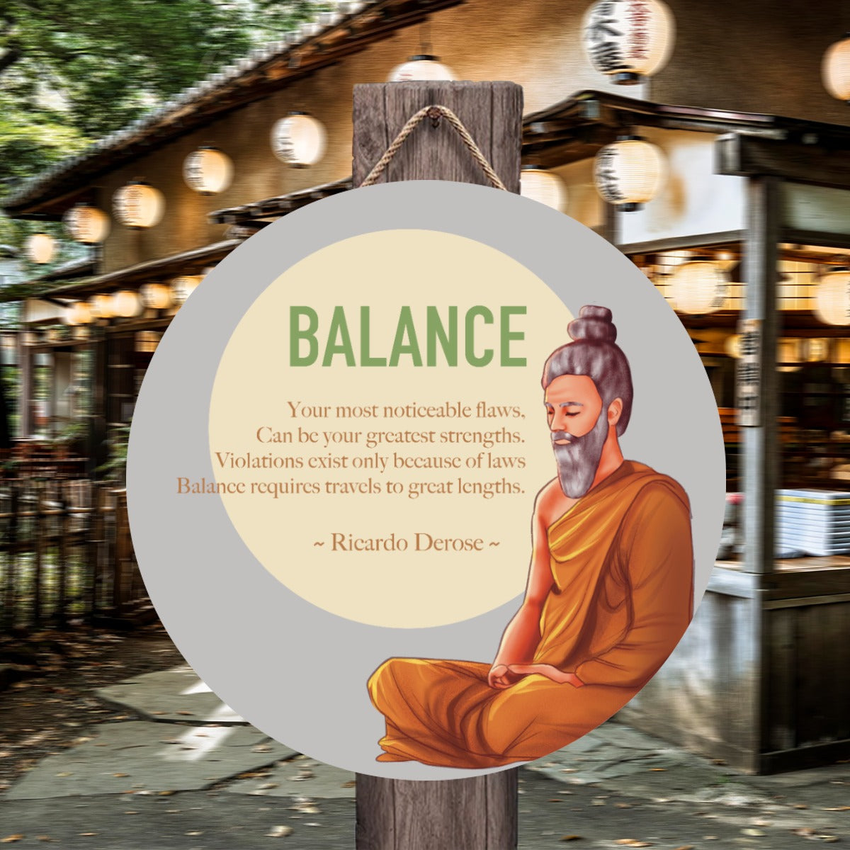 Balance - Round House Number Door Hanger