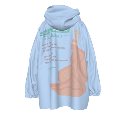 Our Living, Breathing Goddesses - All-Over Print Kid's Sherpa Fleece Hoodie Blanket