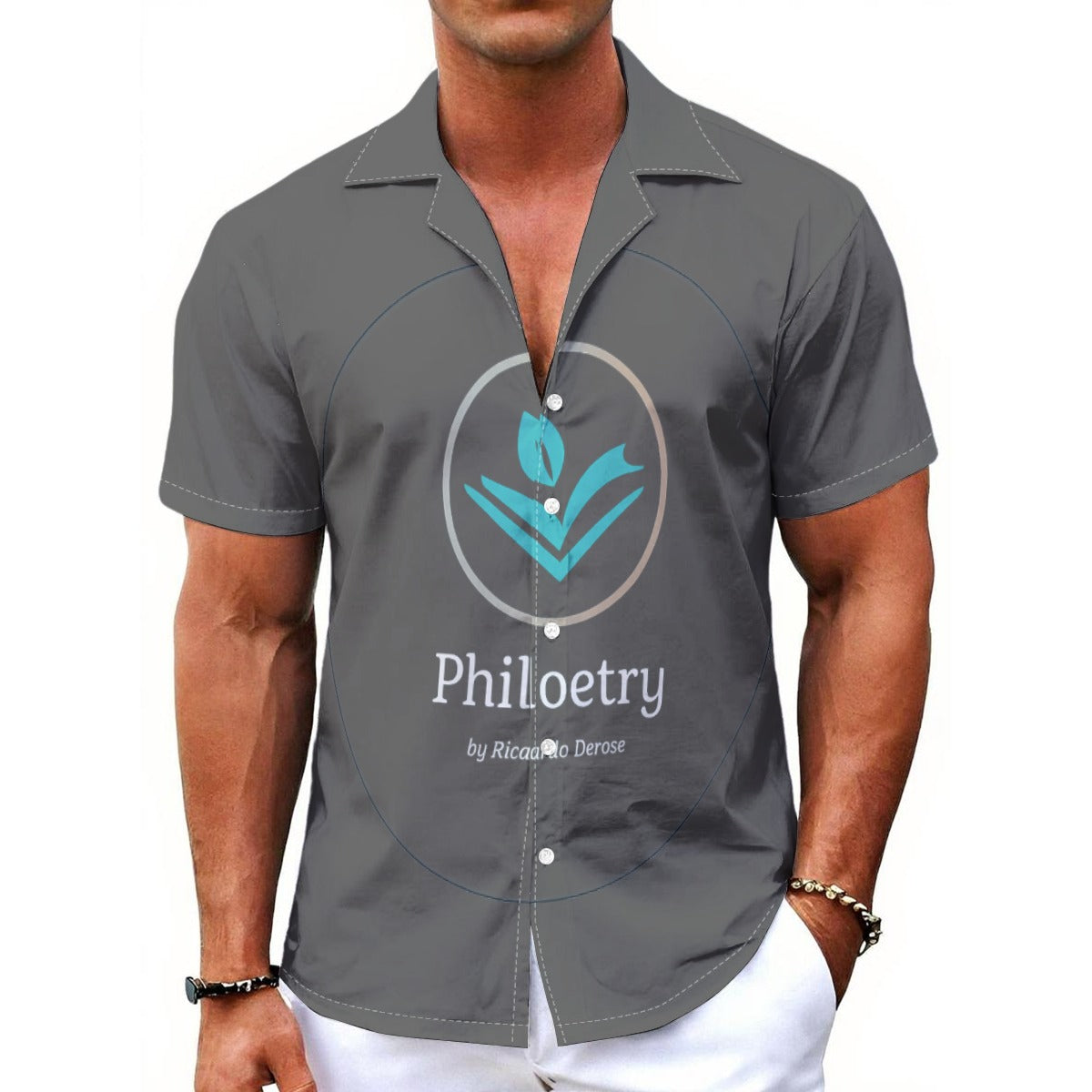 Philoetry - All-Over Print Men's Hawaiian Shirt With Button Closure