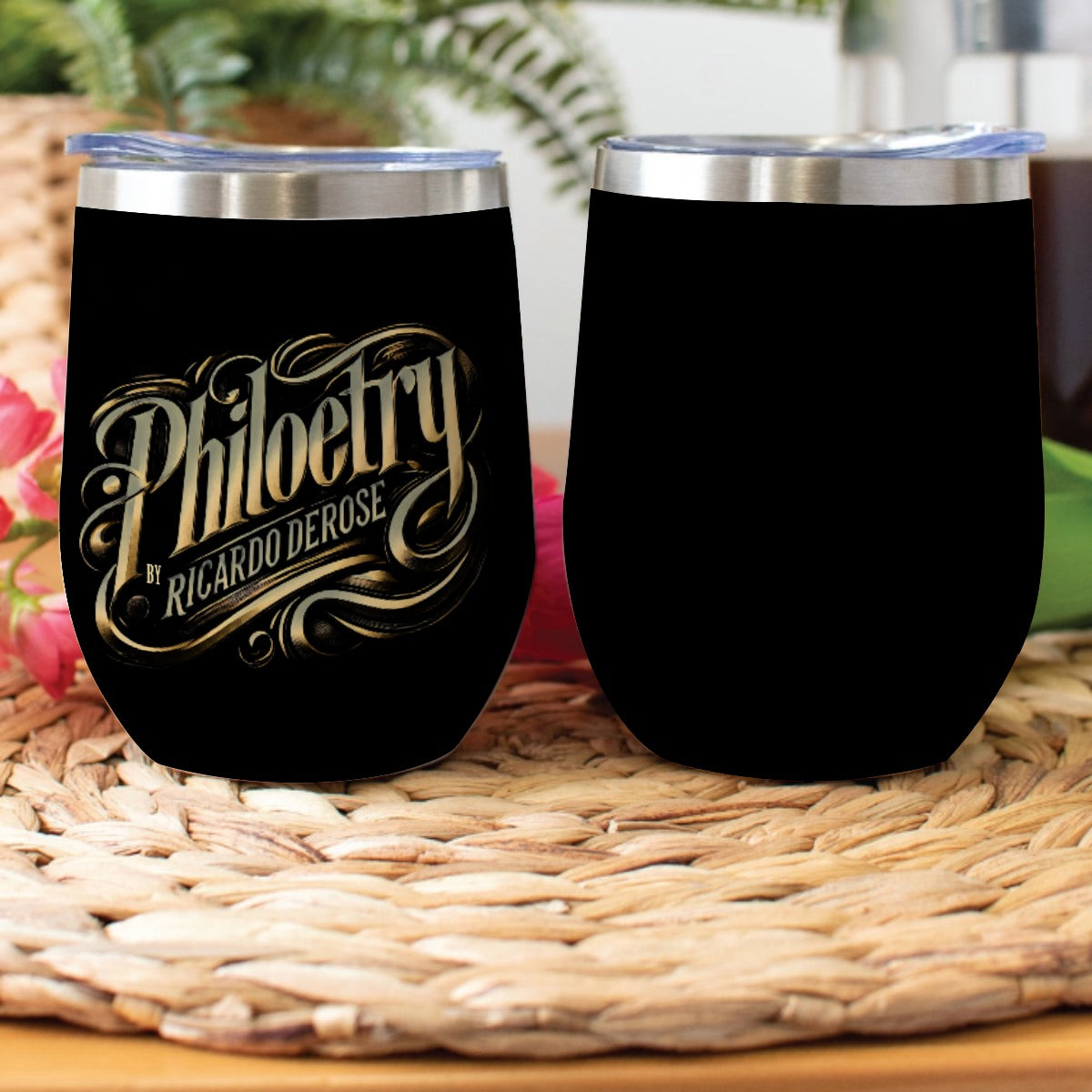 Philoetry - Stainless Steel Cup Wine Tumbler black