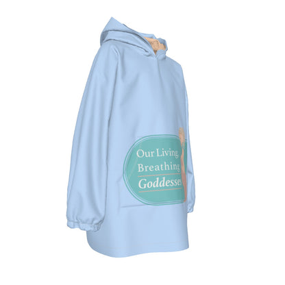 Our Living, Breathing Goddesses - All-Over Print Kid's Sherpa Fleece Hoodie Blanket