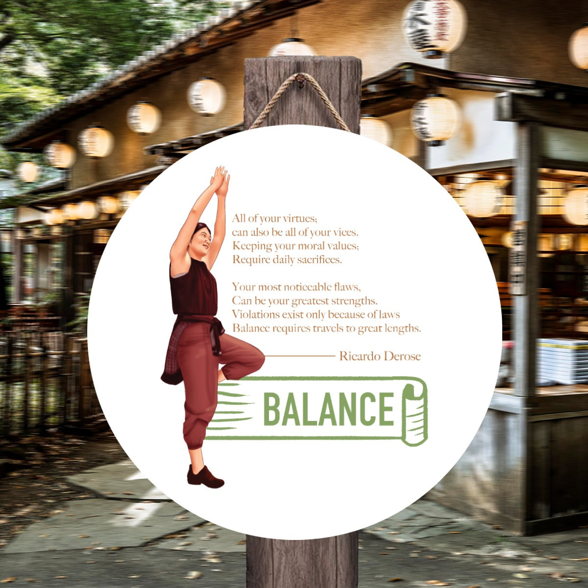 Balance - Round House Number Door Hanger