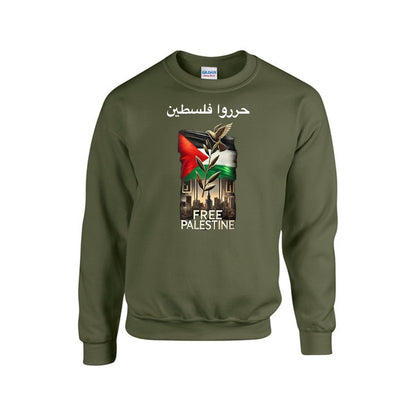 Free Palestine - Men's Sweatshirt For The USA |Gildan 18000 Single DTF