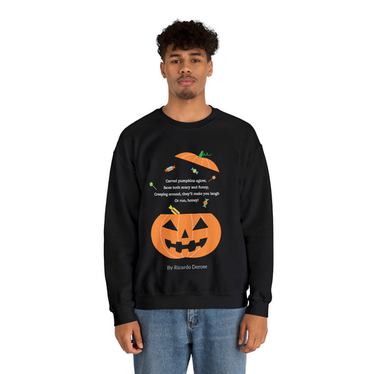 Halloween Jack o Lantern_Unisex Heavy Blend™ Crewneck Sweatshirt - Derose Entertainment 