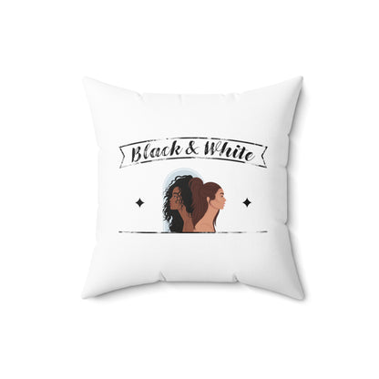 Black And White - Spun Polyester Square Pillow