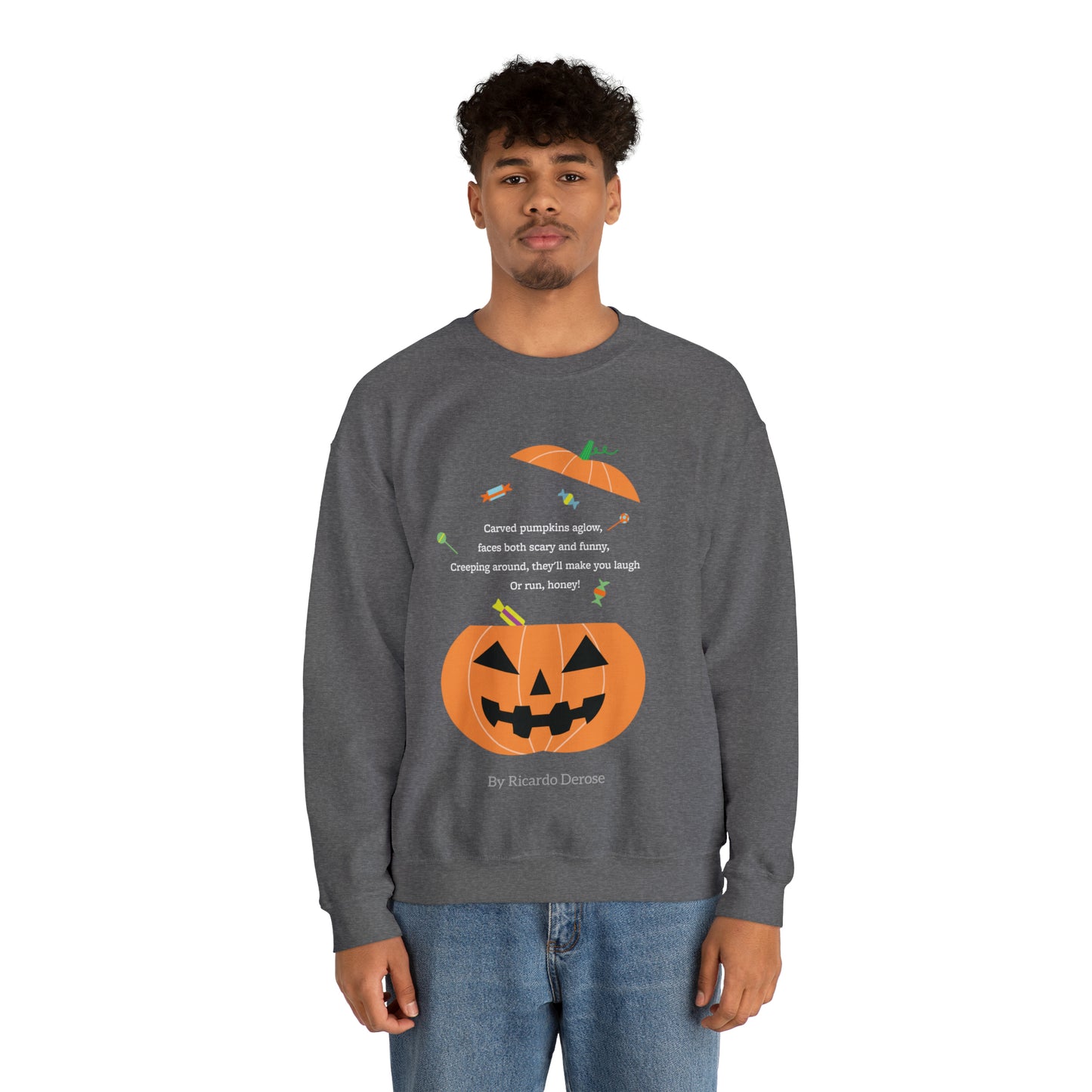 Halloween Jack o Lantern_Unisex Heavy Blend™ Crewneck Sweatshirt - Derose Entertainment 