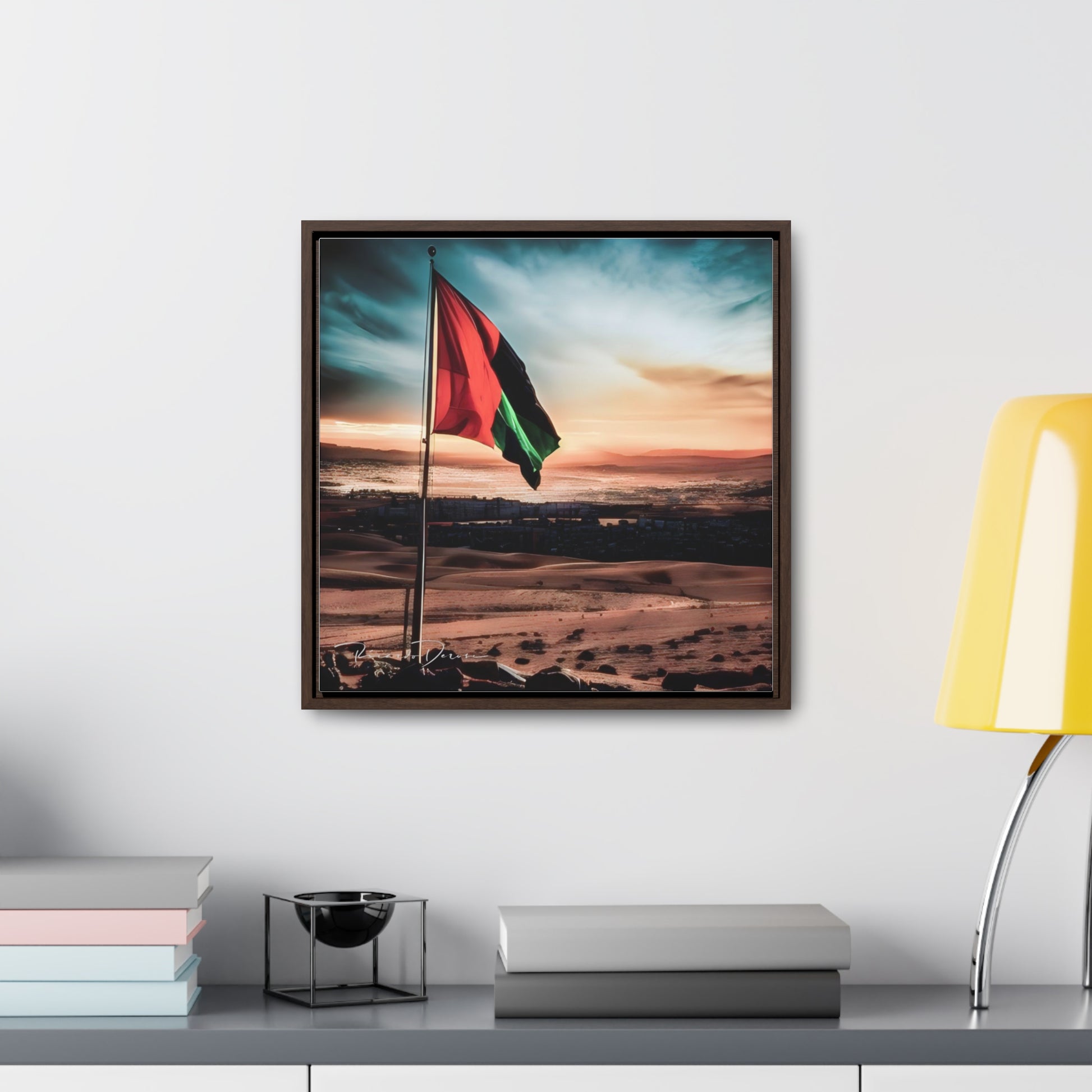 Palestine Flag Gallery Canvas Wraps, Square Frame - Derose Entertainment 