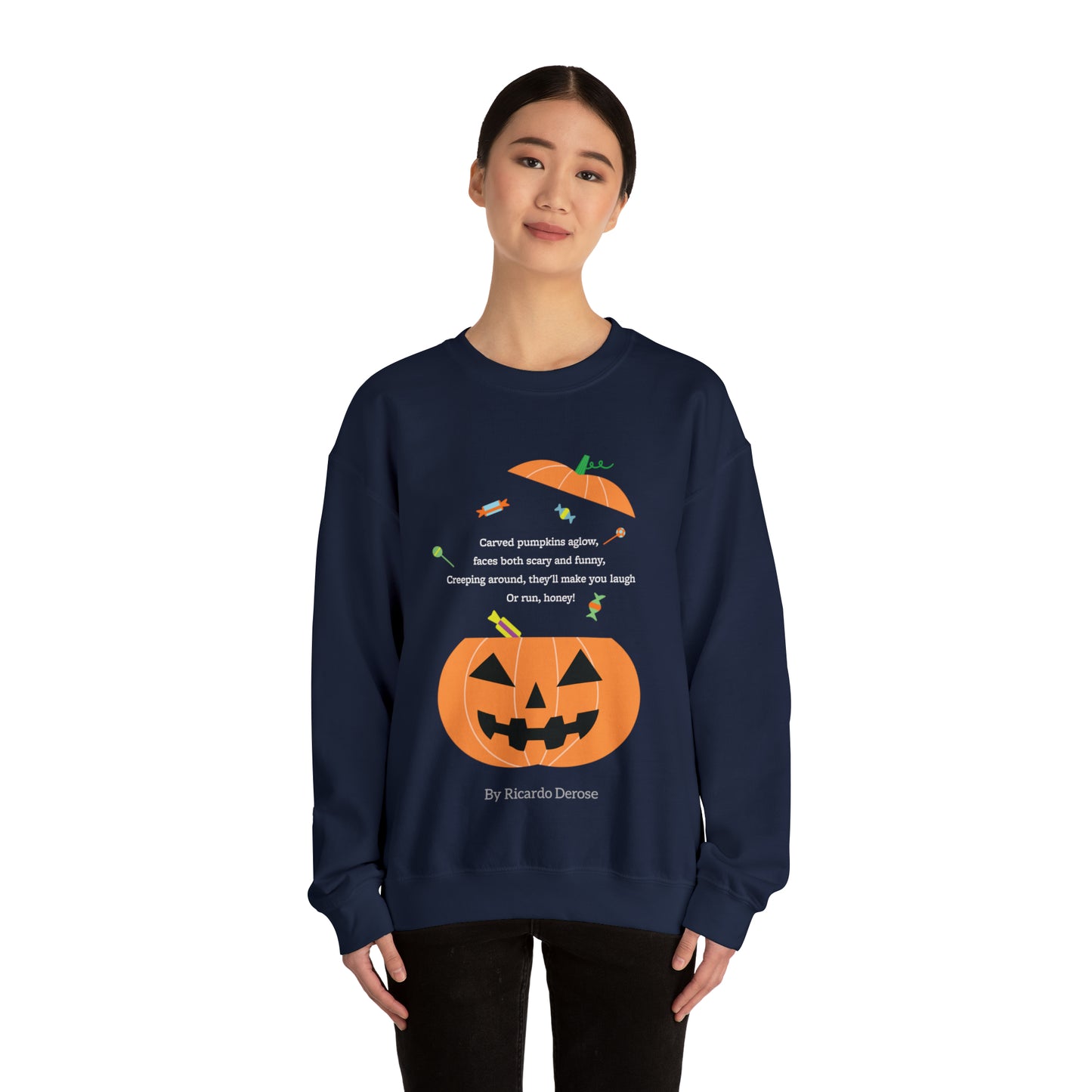 Halloween Jack o Lantern_Unisex Heavy Blend™ Crewneck Sweatshirt - Derose Entertainment 