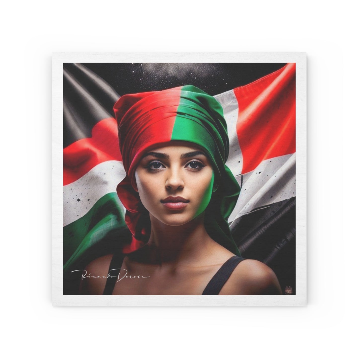 Free Palestine Young Lady Wood Canvas - Derose Entertainment 