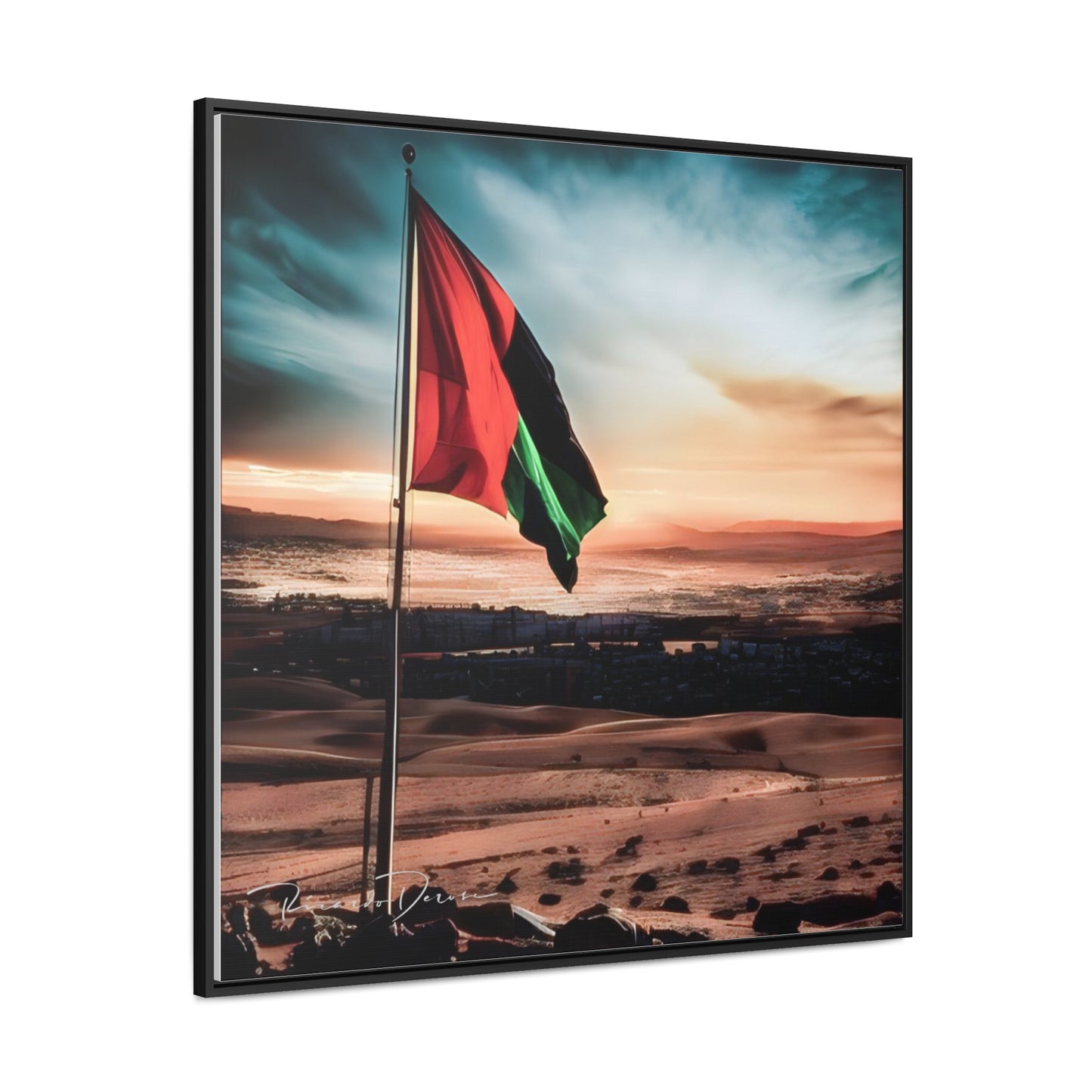 Palestine Flag Gallery Canvas Wraps, Square Frame - Derose Entertainment 