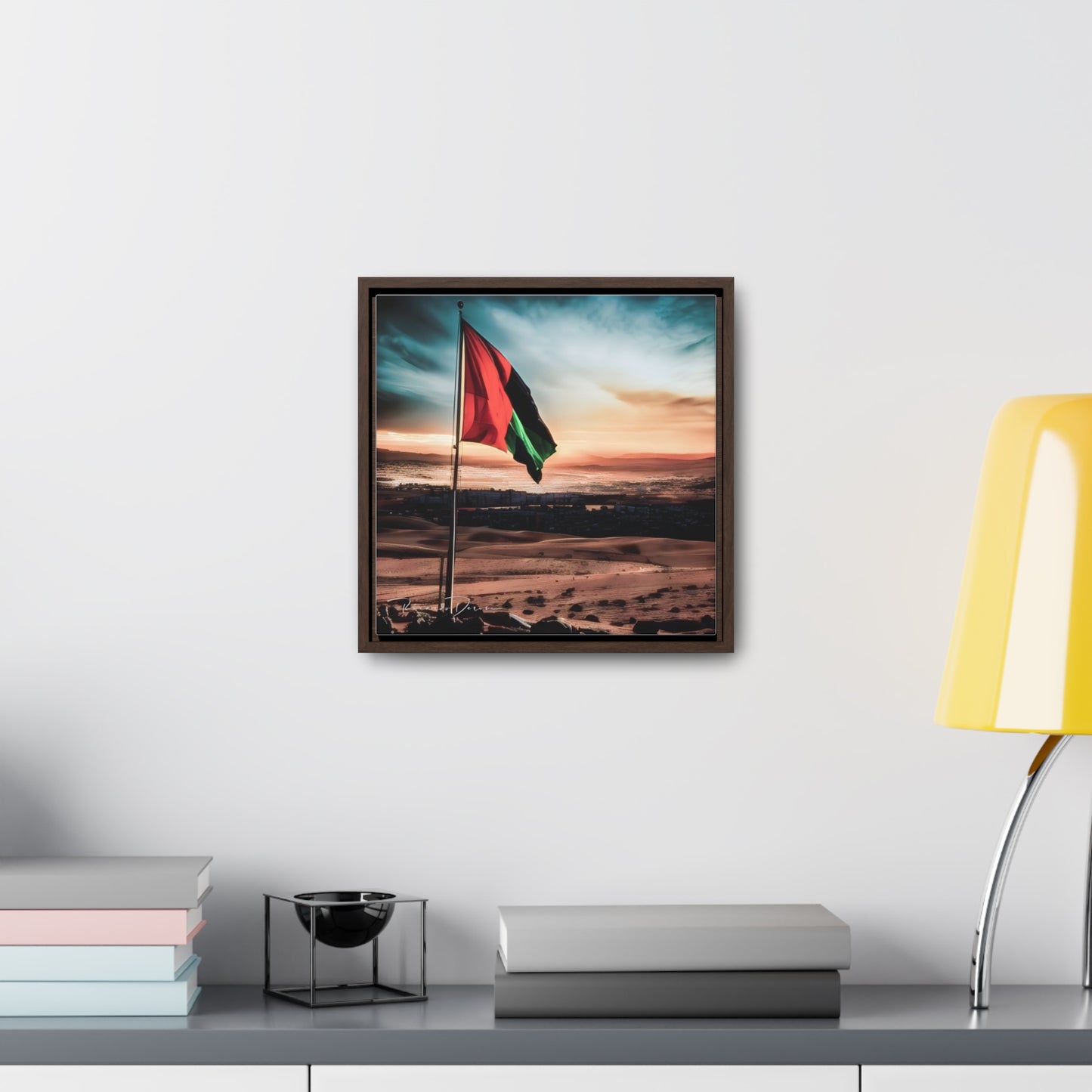 Palestine Flag Gallery Canvas Wraps, Square Frame - Derose Entertainment 