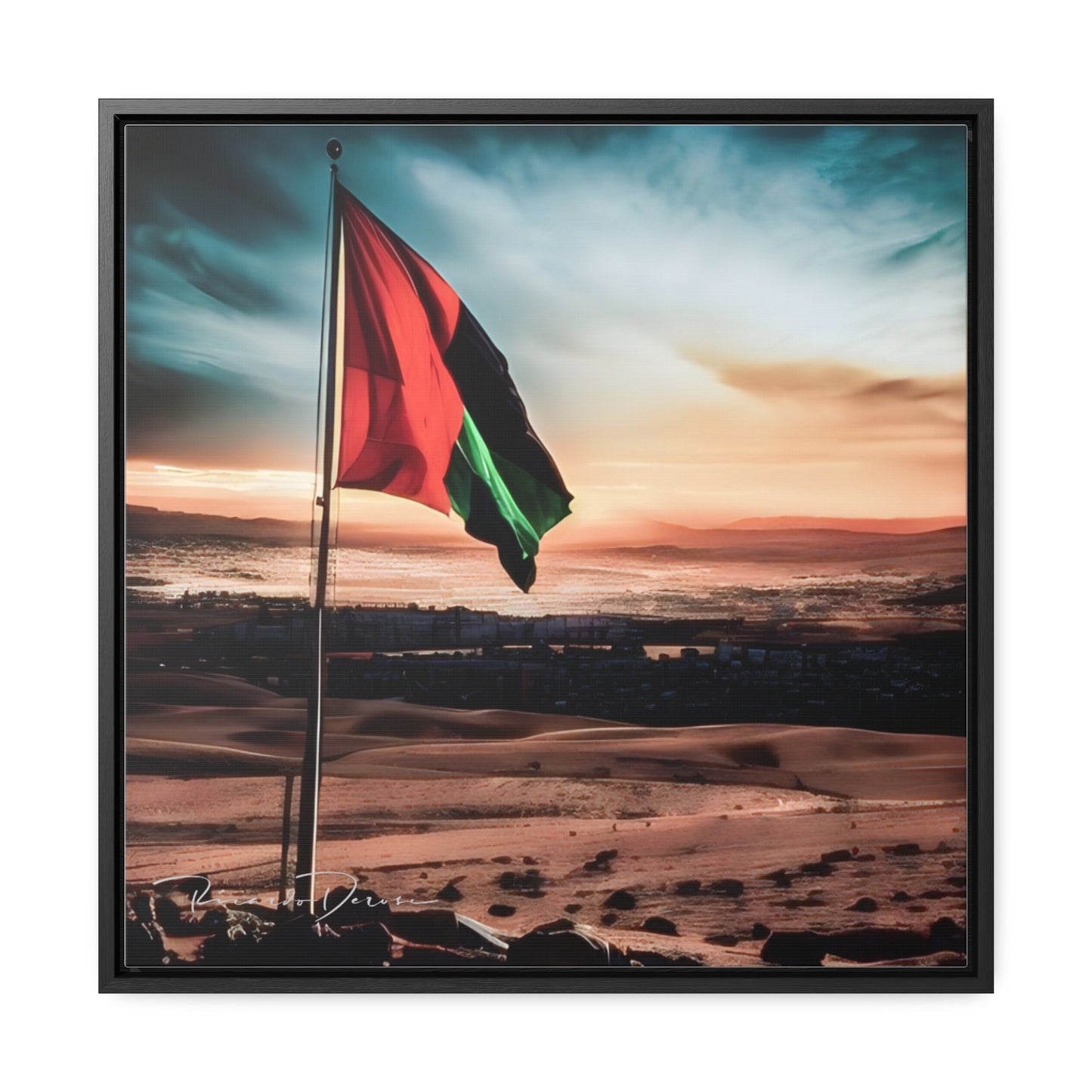 Palestine Flag Gallery Canvas Wraps, Square Frame - Derose Entertainment 