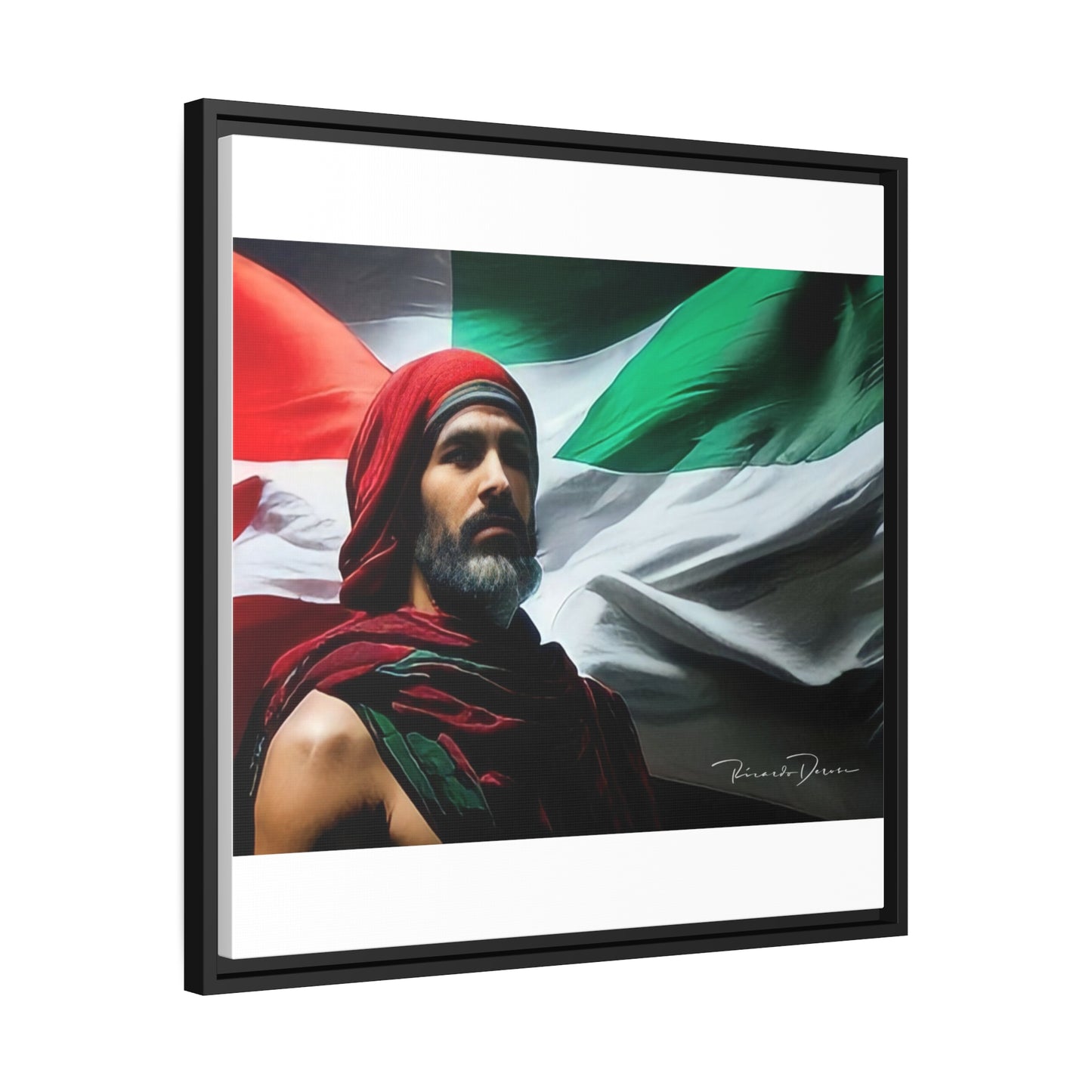 Free Palestine Matte Canvas, Black Frame - Derose Entertainment 