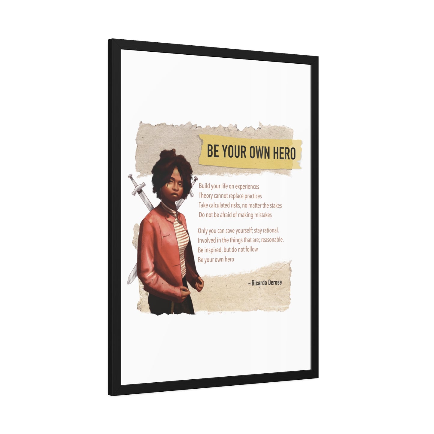 Be Your Own Hero Framed Paper Posters