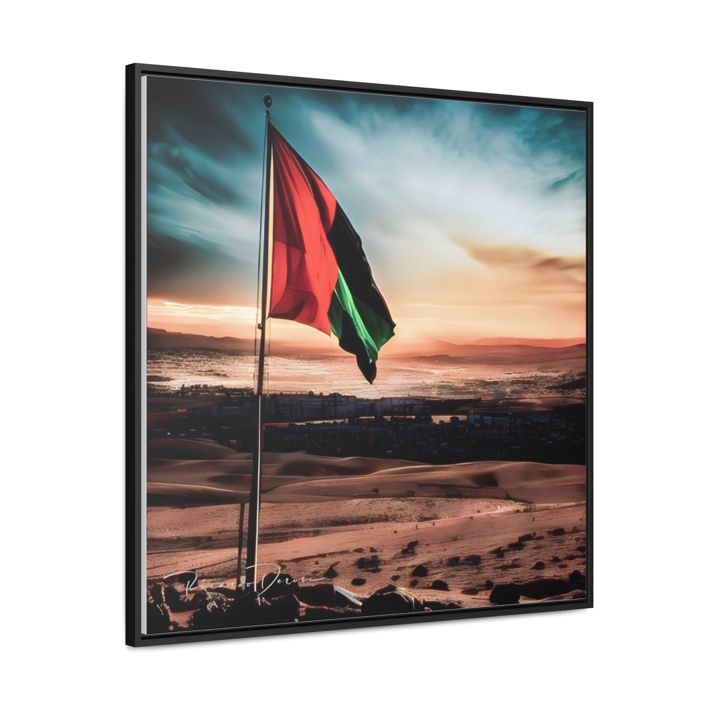 Palestine Flag Gallery Canvas Wraps, Square Frame - Derose Entertainment 