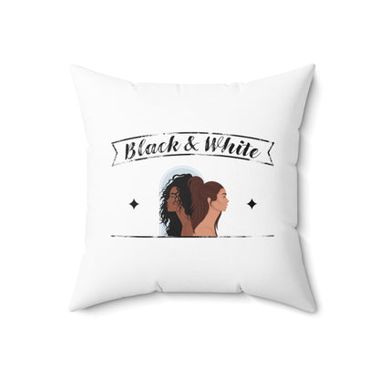 Black And White - Spun Polyester Square Pillow