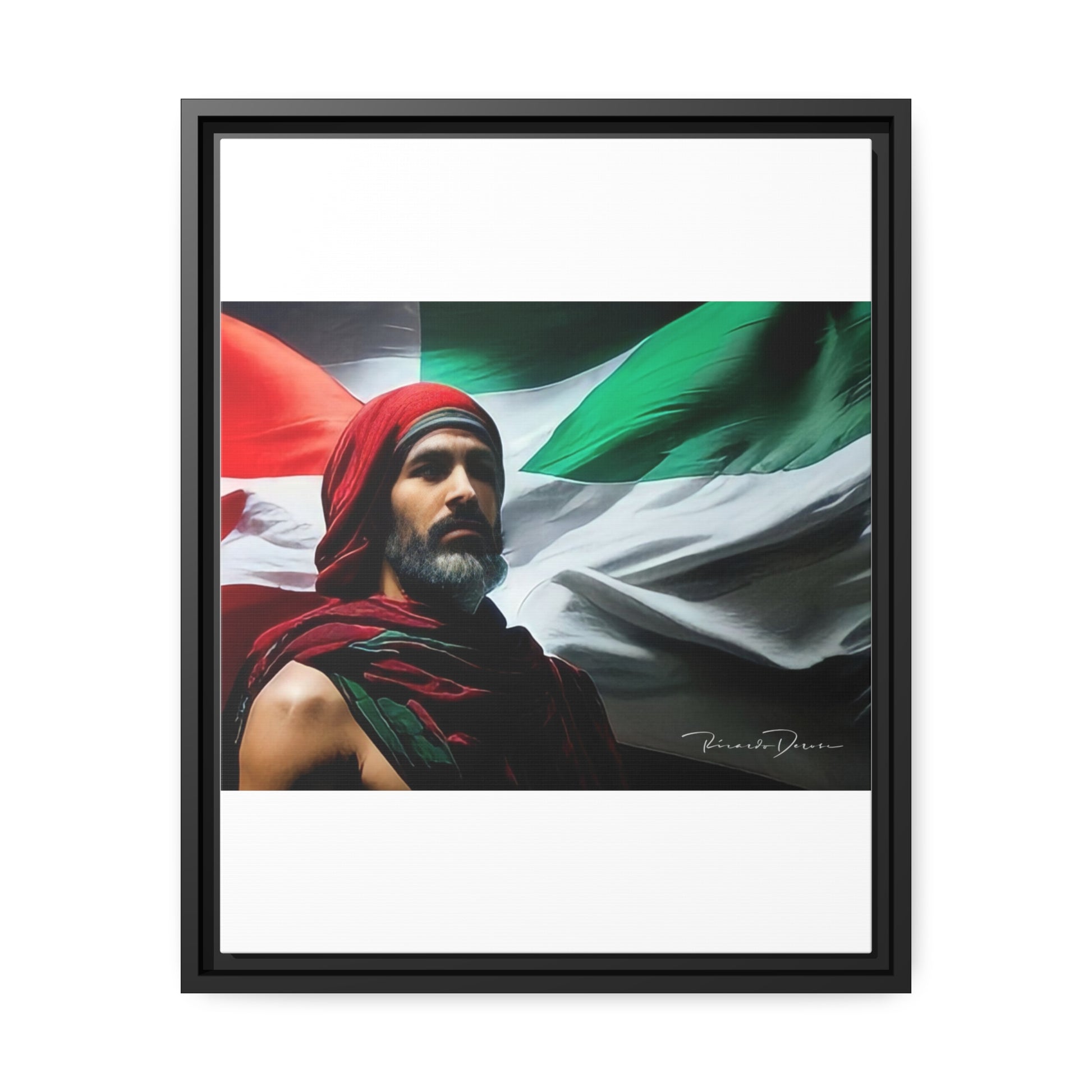 Free Palestine Matte Canvas, Black Frame - Derose Entertainment 