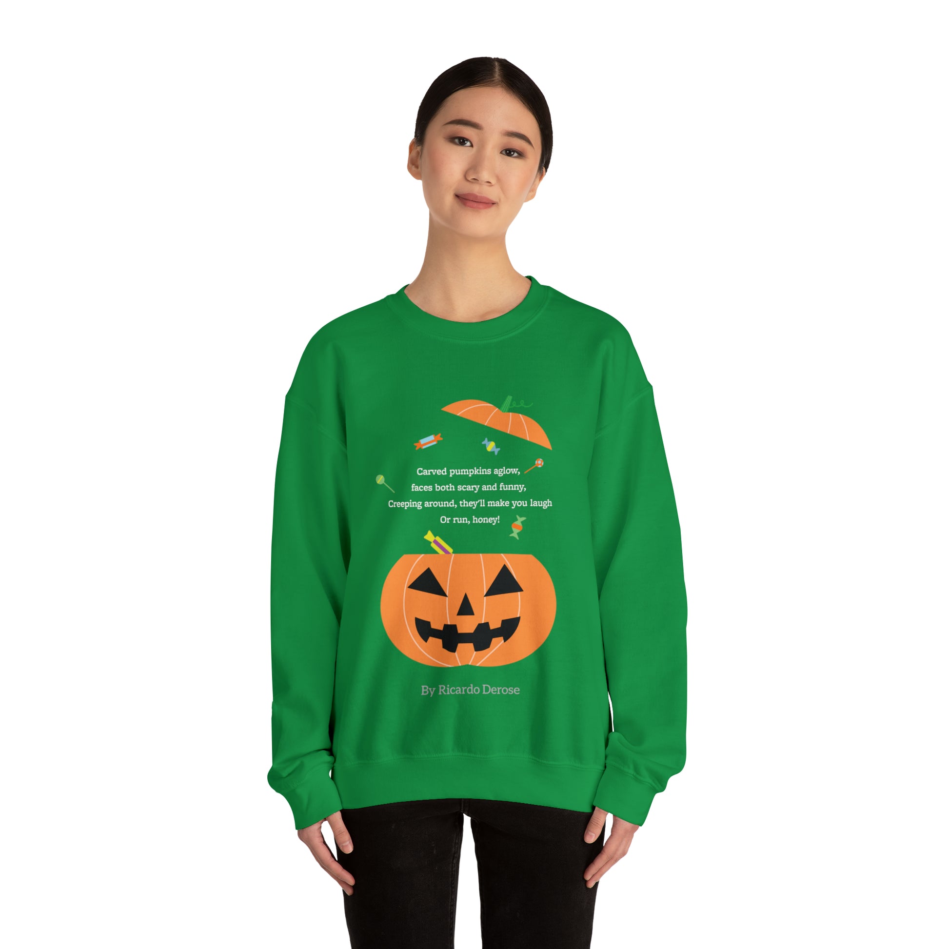 Halloween Jack o Lantern_Unisex Heavy Blend™ Crewneck Sweatshirt - Derose Entertainment 