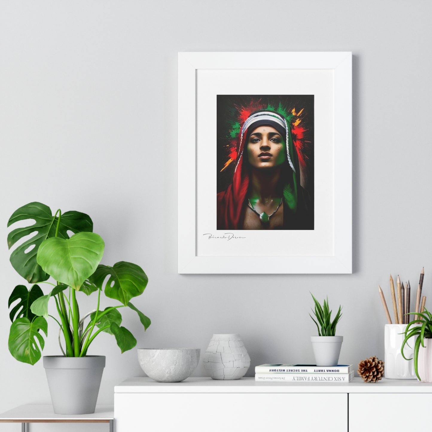 Framed Free Palestine Young Man Vertical Poster - Derose Entertainment 