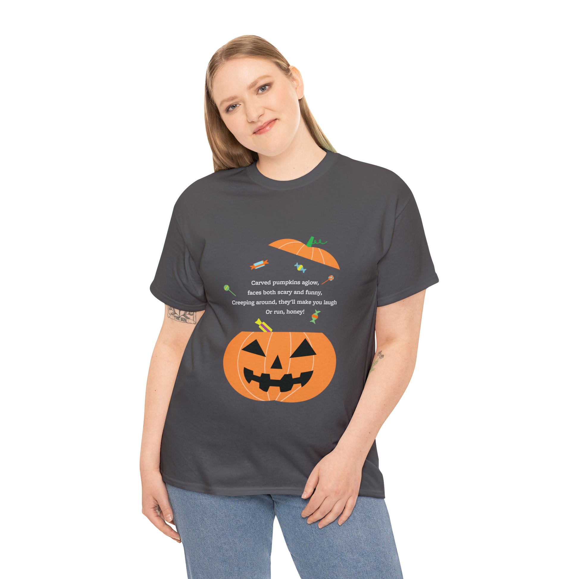 Halloween Jack o Lantern_Unisex Heavy Cotton Tee - Derose Entertainment 