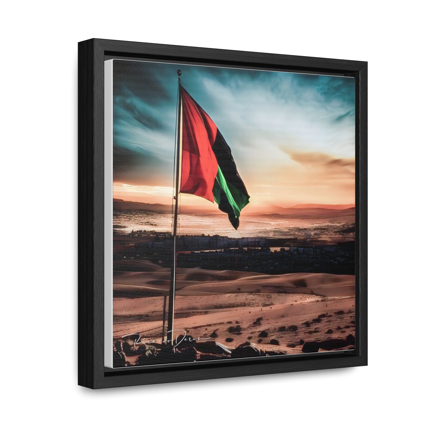 Palestine Flag Gallery Canvas Wraps, Square Frame - Derose Entertainment 