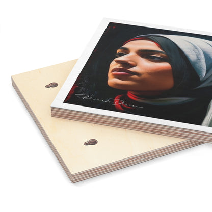 Free Palestine Hijab Young Lady Wood Canvas - Derose Entertainment 