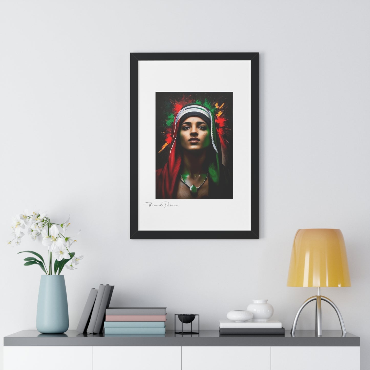 Framed Free Palestine Young Man Vertical Poster - Derose Entertainment 