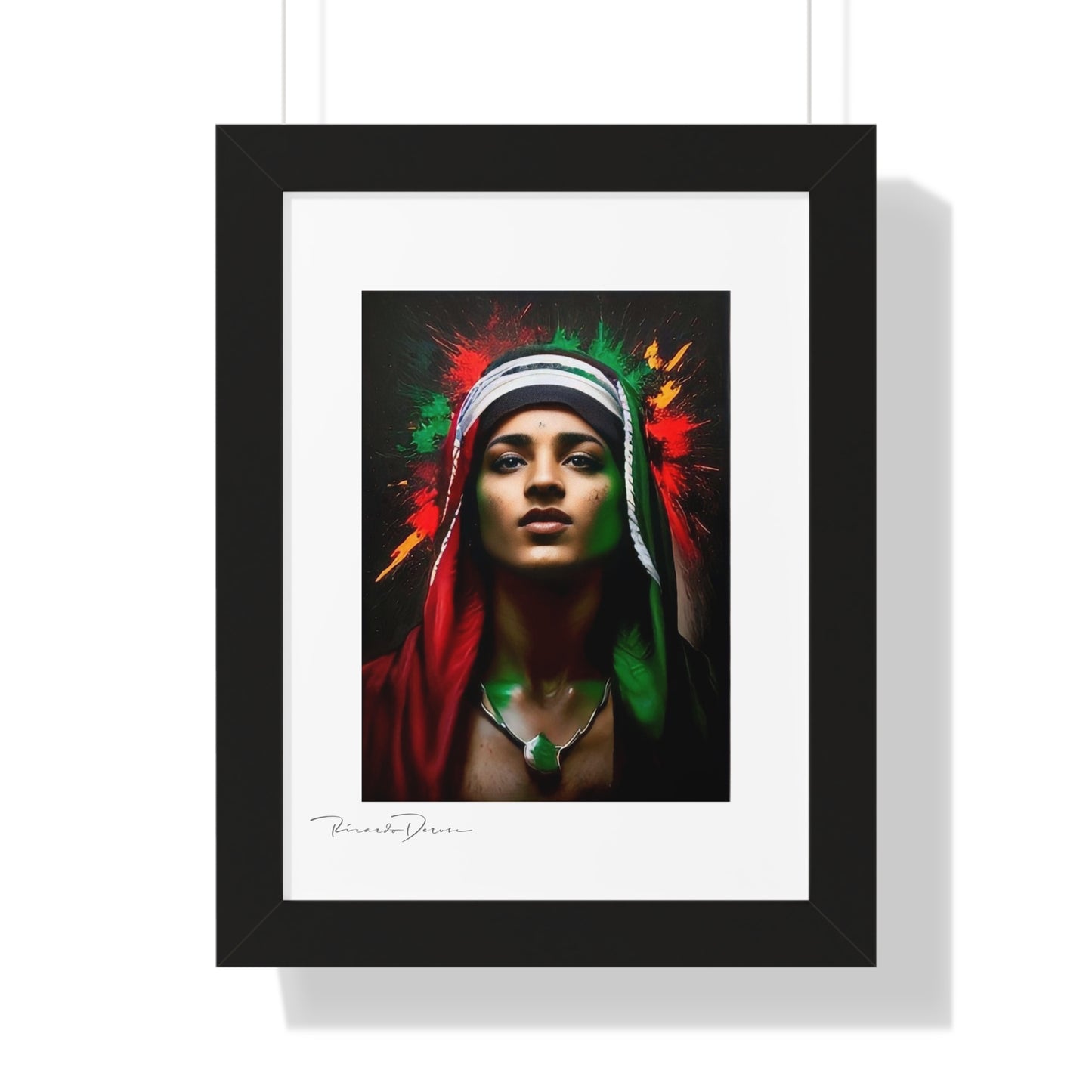 Framed Free Palestine Young Man Vertical Poster - Derose Entertainment 