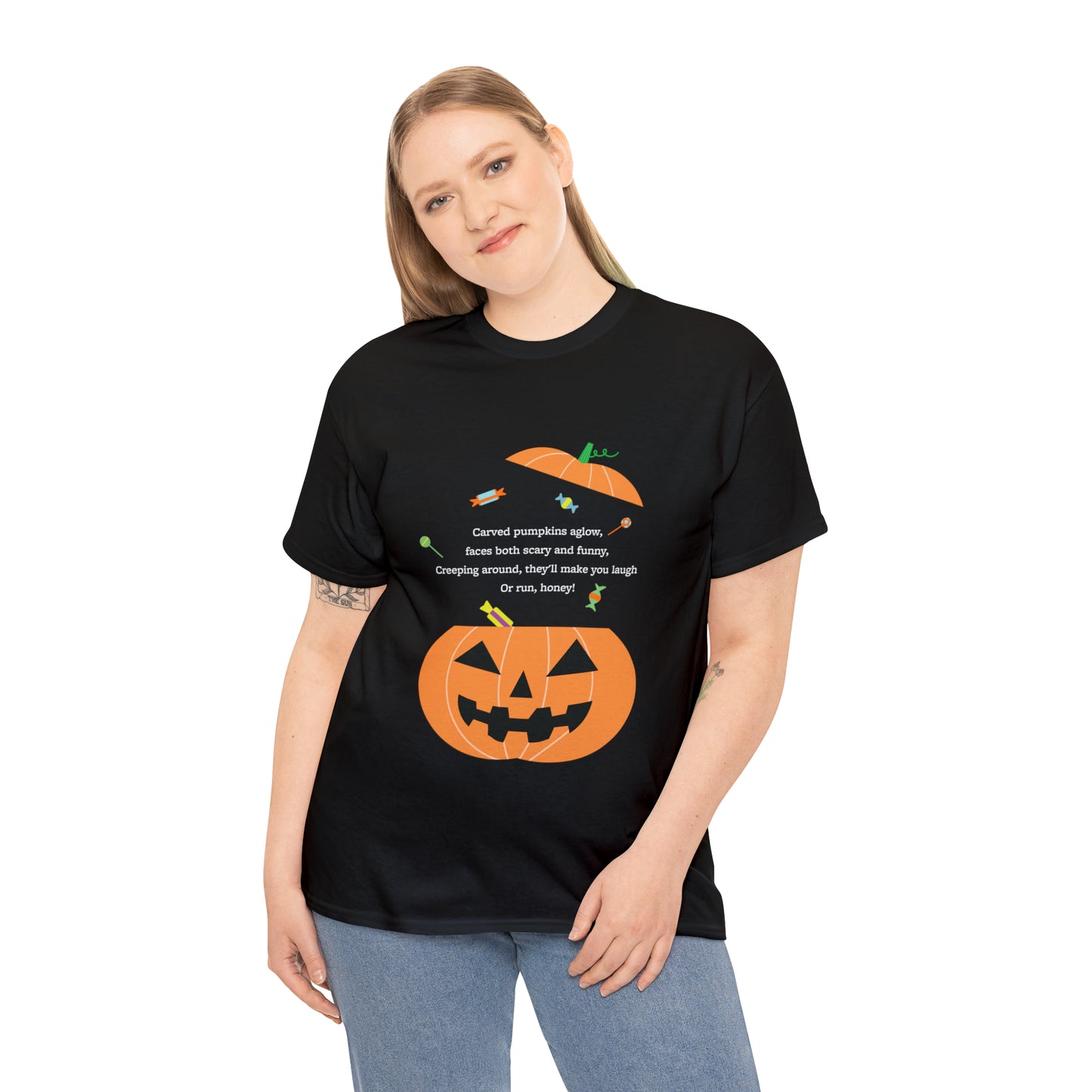 Halloween Jack o Lantern_Unisex Heavy Cotton Tee - Derose Entertainment 