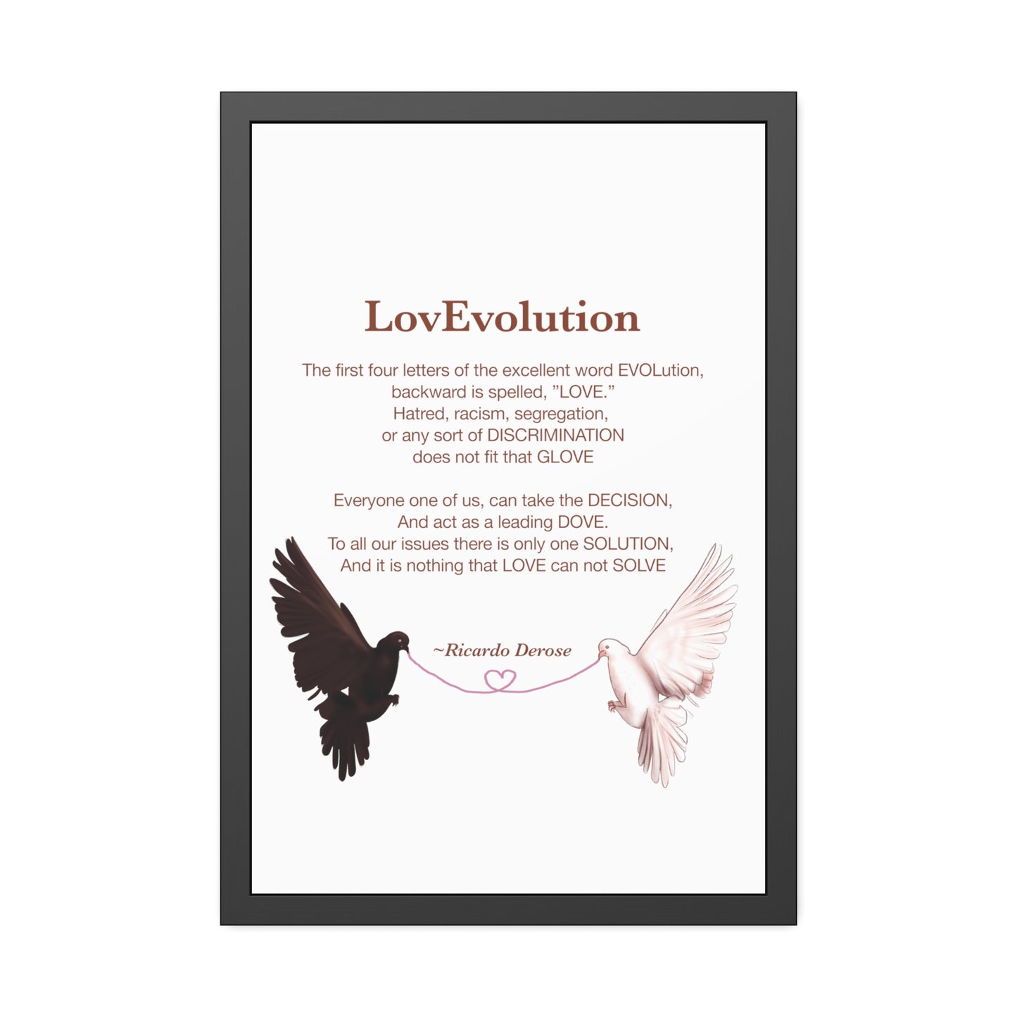 Ricardo Derose Love evolution Framed Paper Posters