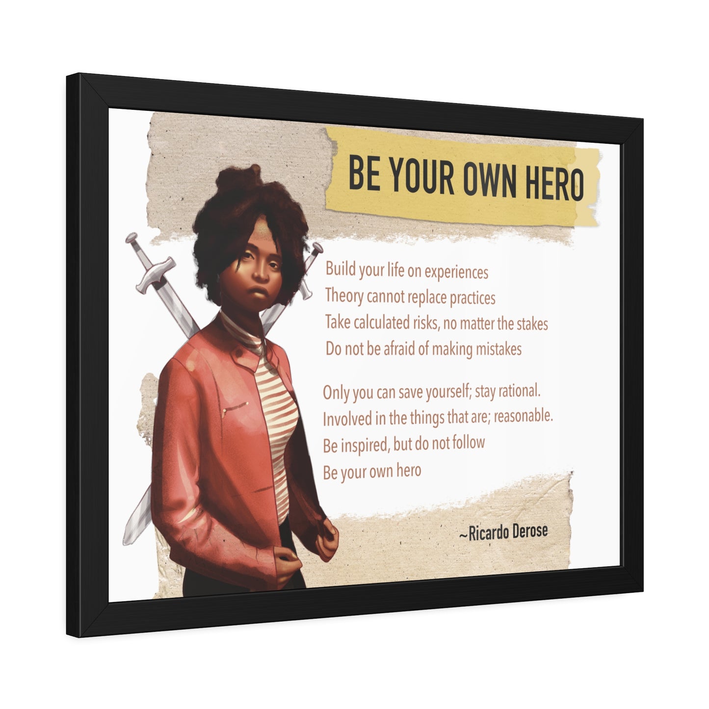 Be Your Own Hero Framed Paper Posters