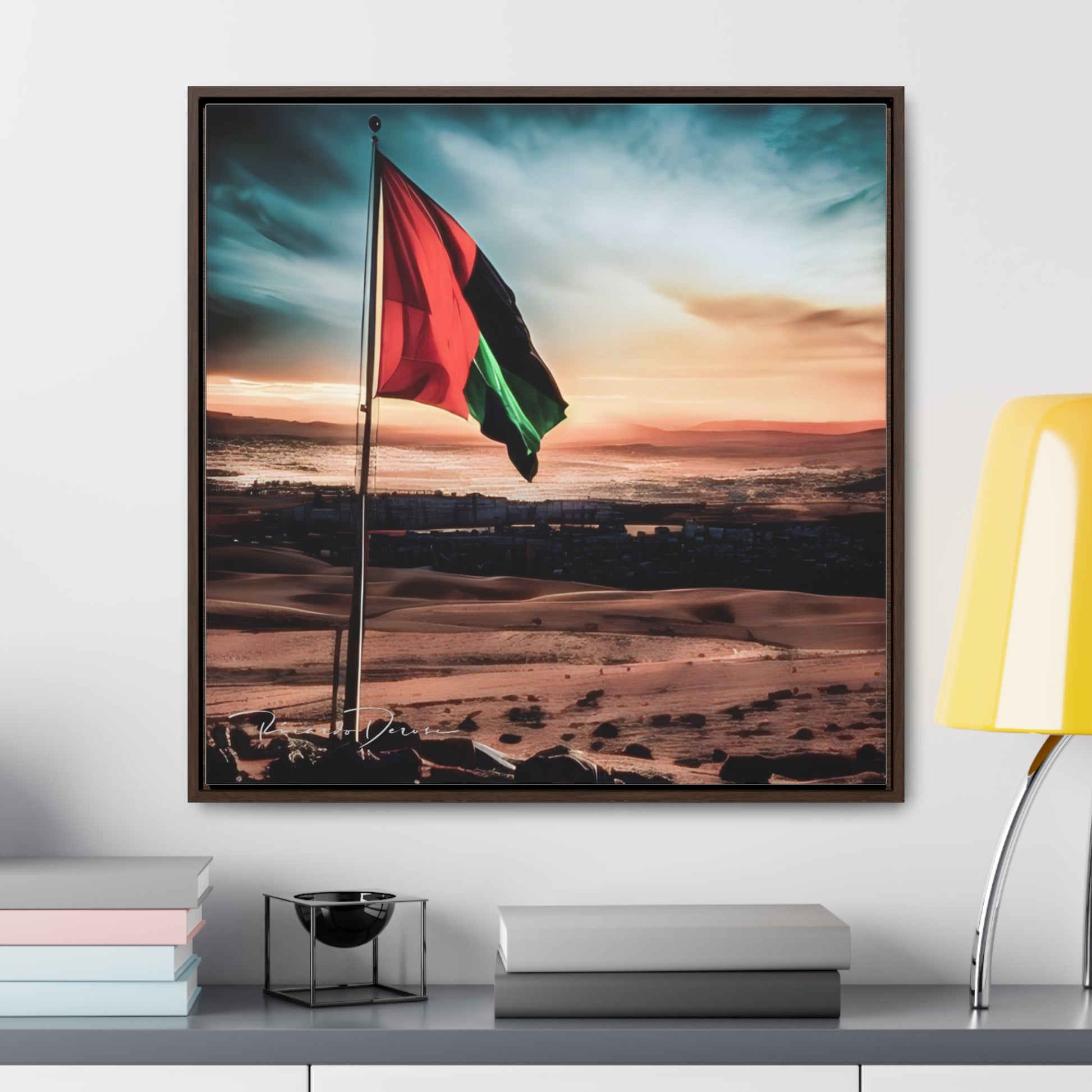 Palestine Flag Gallery Canvas Wraps, Square Frame - Derose Entertainment 