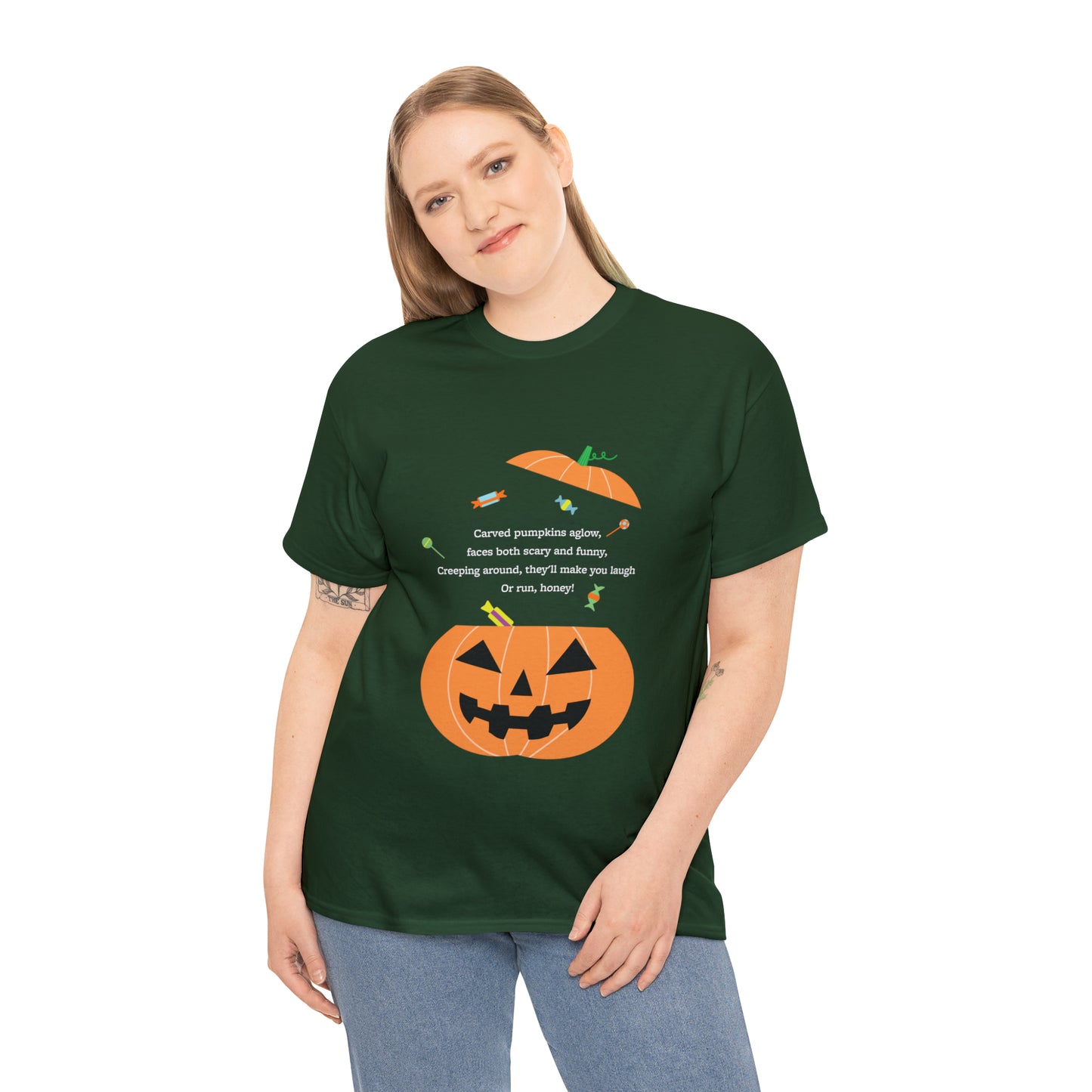 Halloween Jack o Lantern_Unisex Heavy Cotton Tee - Derose Entertainment 