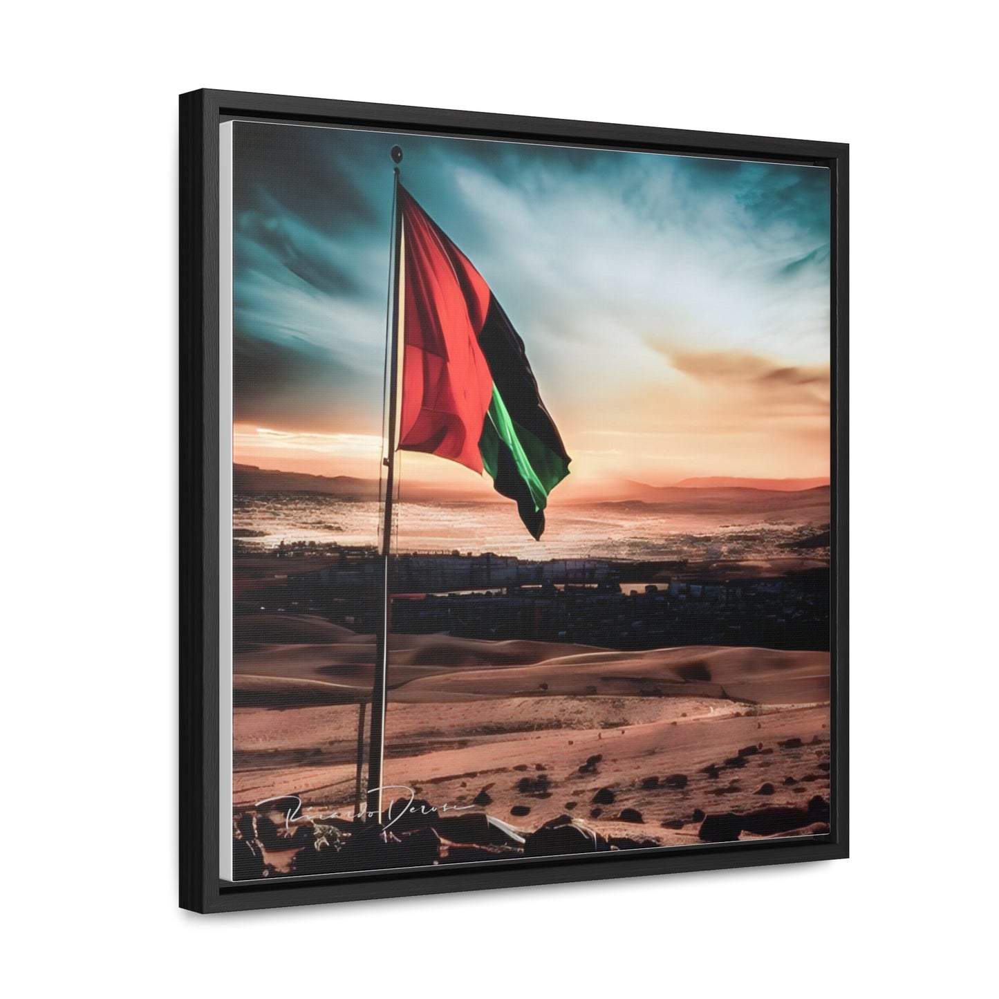 Palestine Flag Gallery Canvas Wraps, Square Frame - Derose Entertainment 