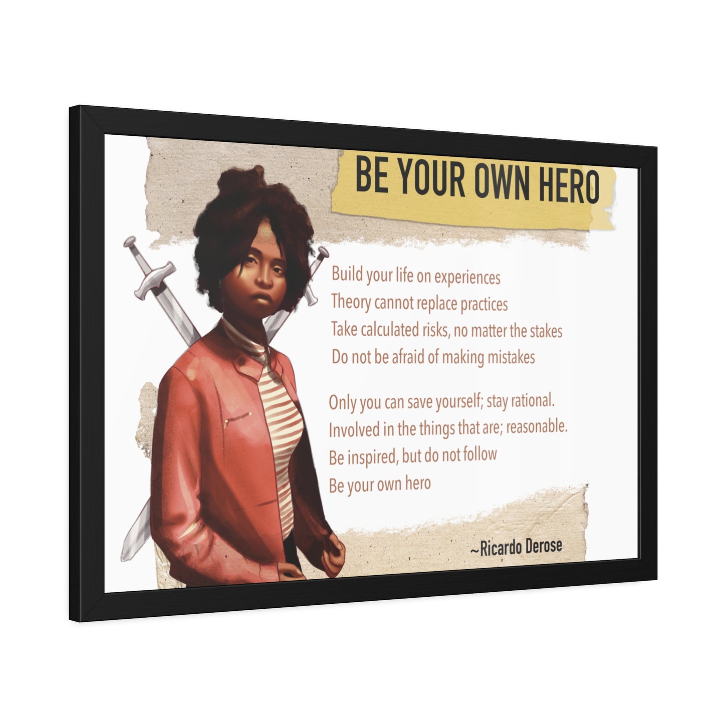 Be Your Own Hero Framed Paper Posters