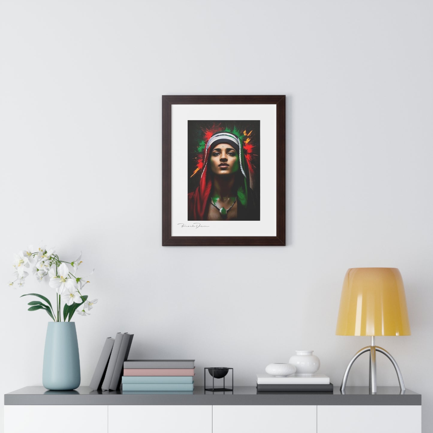 Framed Free Palestine Young Man Vertical Poster - Derose Entertainment 