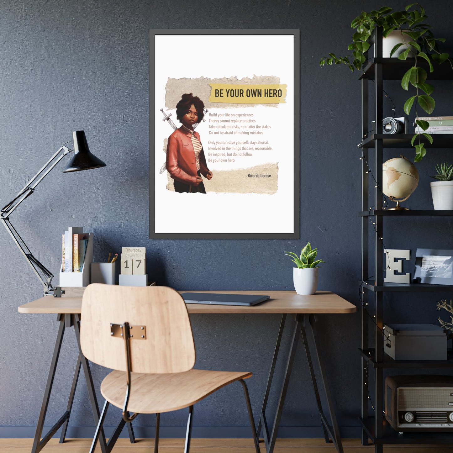 Be Your Own Hero Framed Paper Posters