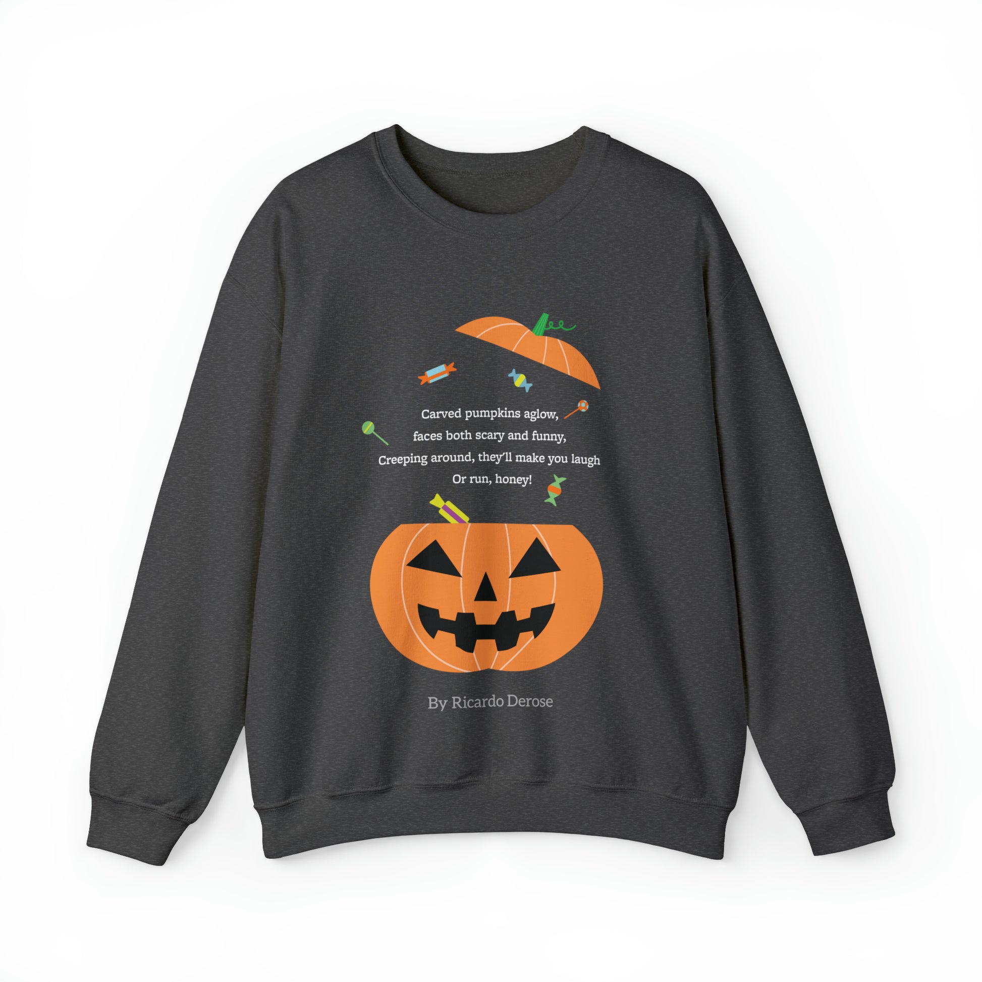 Halloween Jack o Lantern_Unisex Heavy Blend™ Crewneck Sweatshirt - Derose Entertainment 