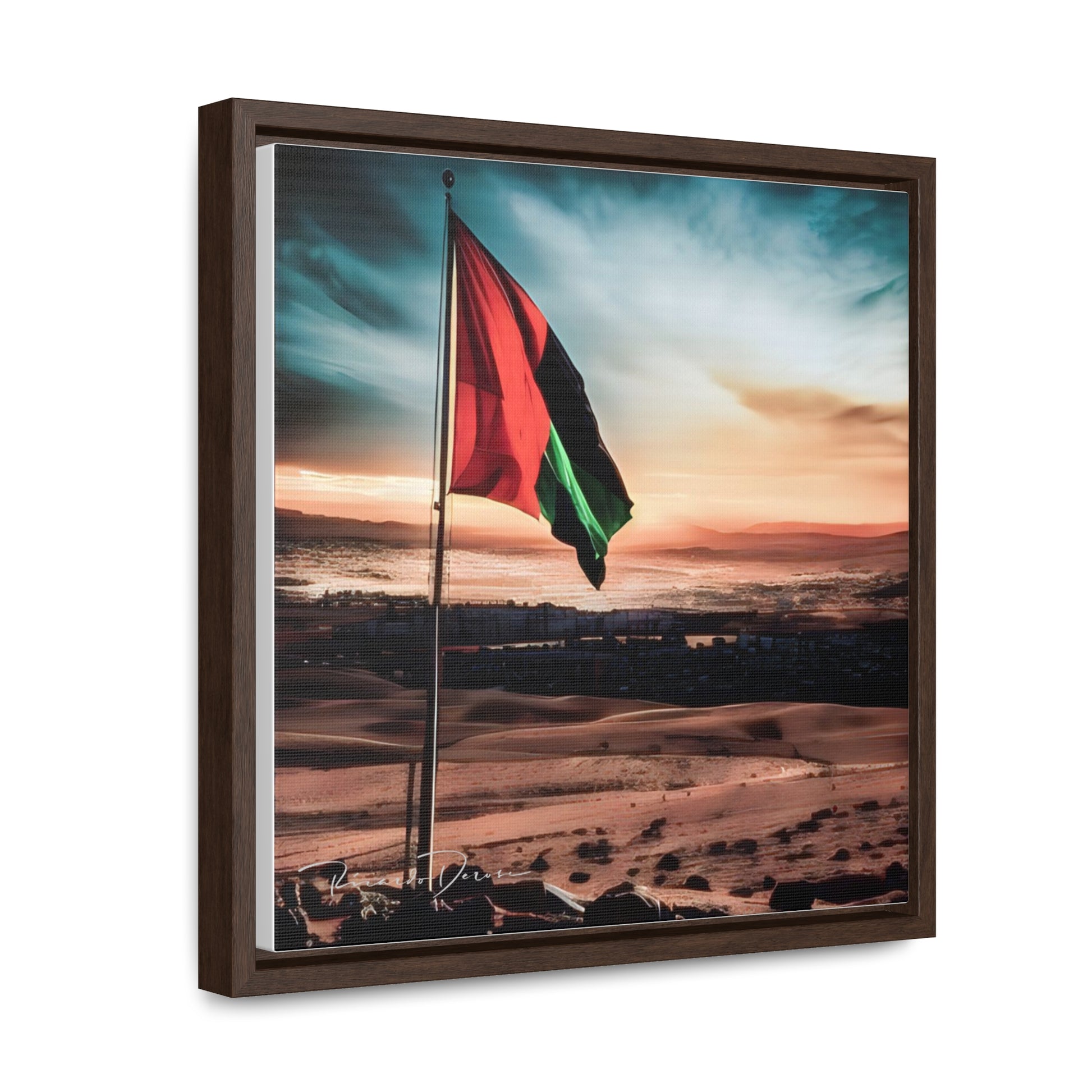 Palestine Flag Gallery Canvas Wraps, Square Frame - Derose Entertainment 